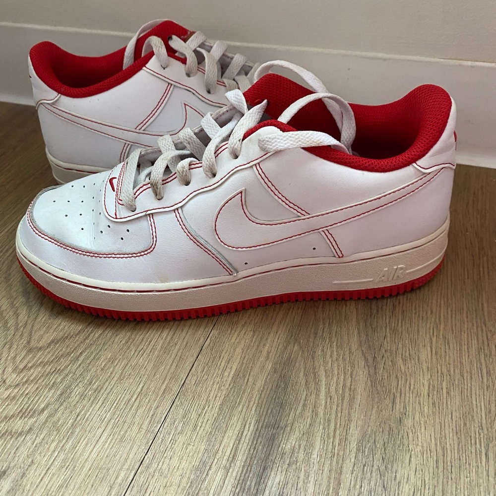 Nike Air Force 1 Sneakers Low University Red White Youth Size 7